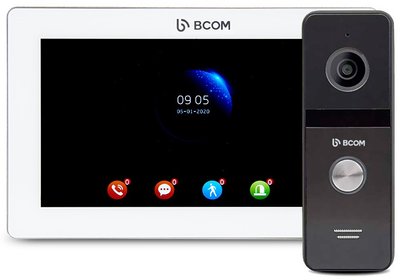Комплект видеодомофона BCOM BD-770FHD White Kit: видеодомофон 7" и видеопанель 242051 фото